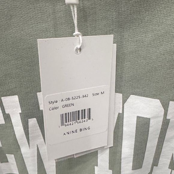 NWT Anine Bing Sage Green New York Crewneck - Picture 2 of 6
